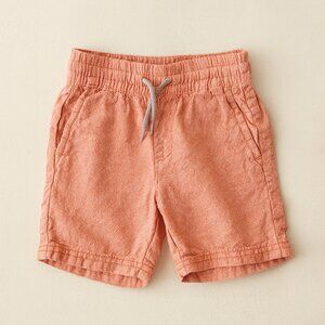 Old Navy 2T Linen-Cotton Pull-On Toddler Shorts Coral, Drawstring Waist, Pockets